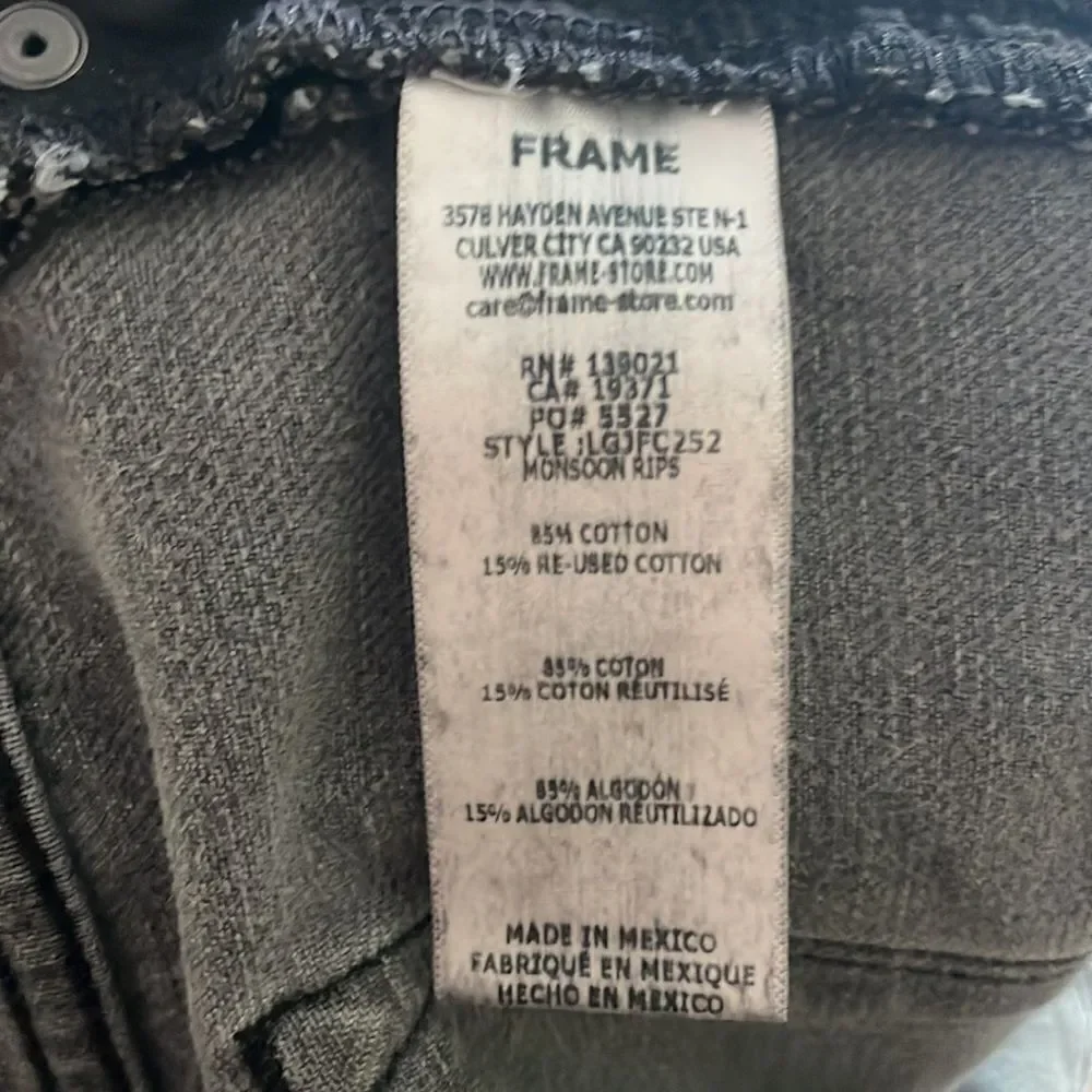 Frame Le Garçon Gray Crop Jeans